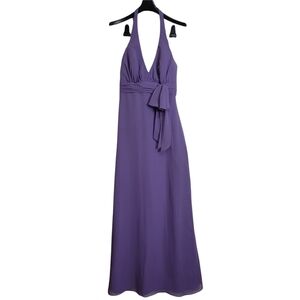 Alfred Angelo Periwinkle Purple Chiffon Halter Bridesmaid Formal Dress Gown 8